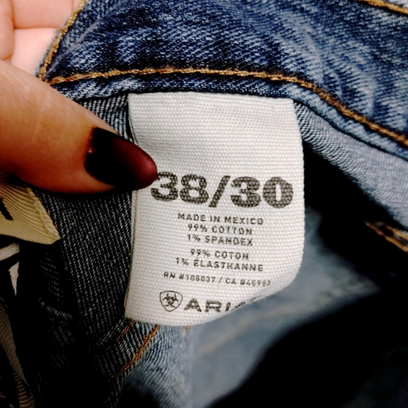 Ariat Medium Wash Straight Leg Blue Denim Jeans Mens Size 38 / 30 - Picture 6 of 7